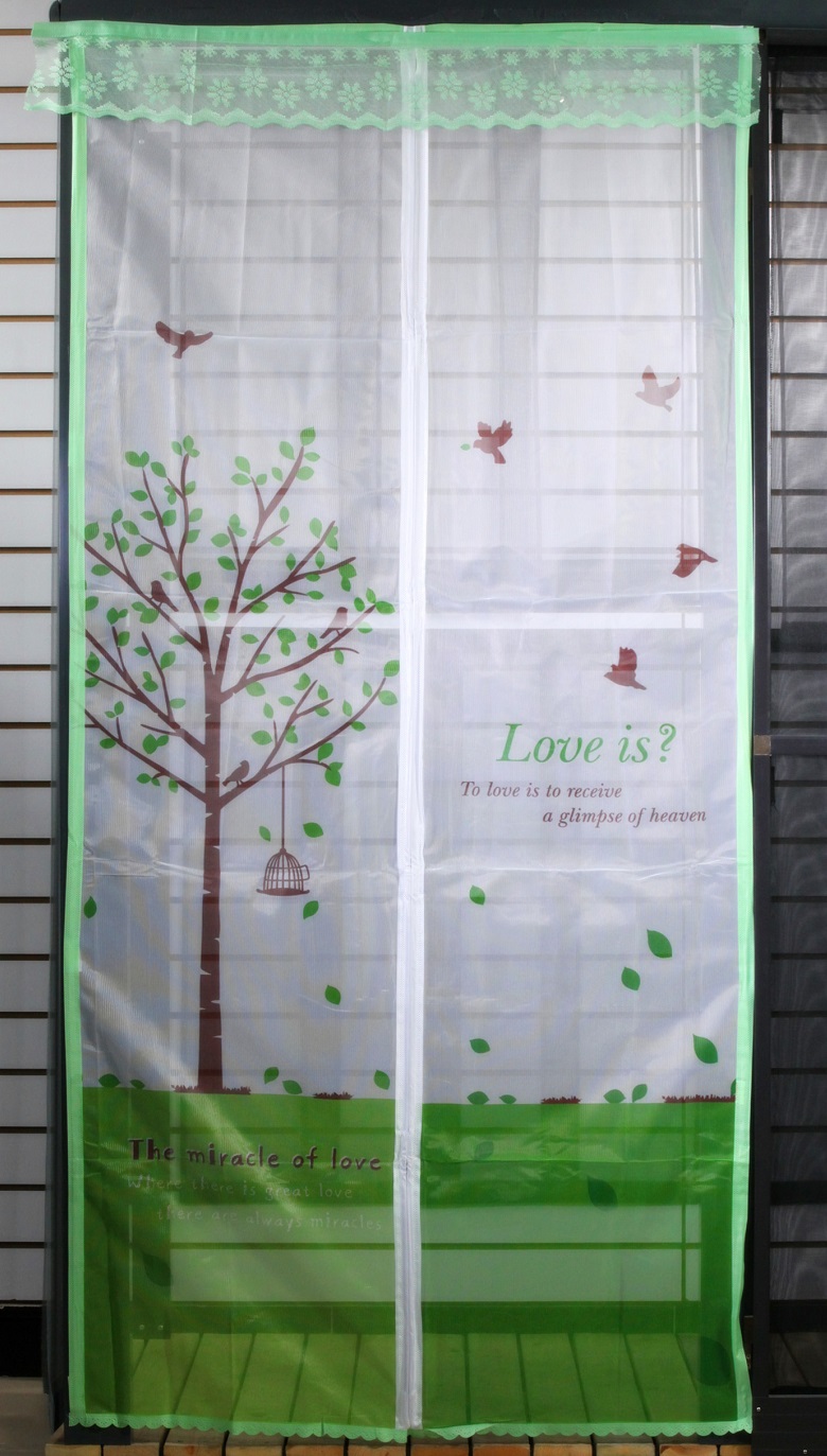 Mosquito door curtains with printed design for children