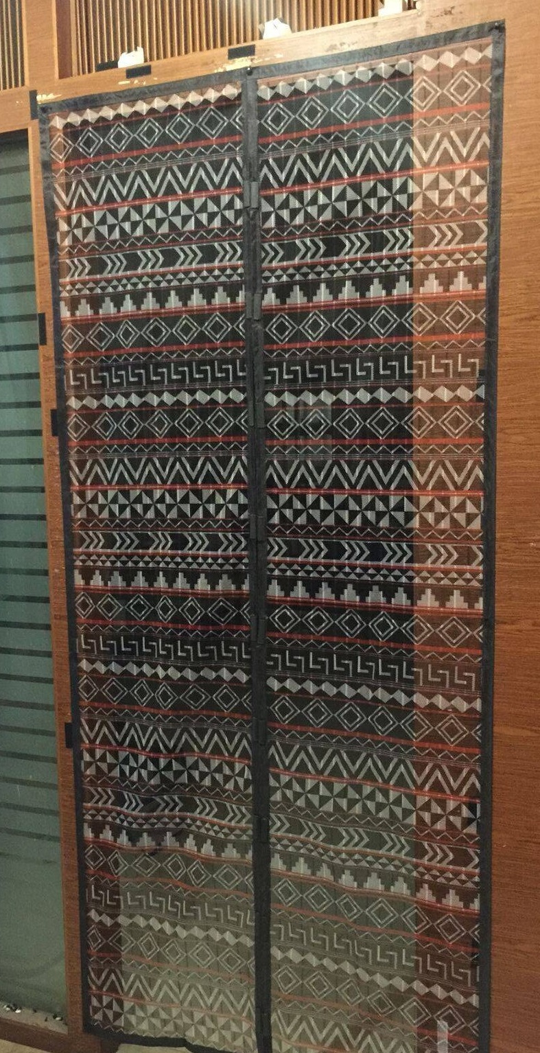mosquito door curtains with printed design with magnetic button