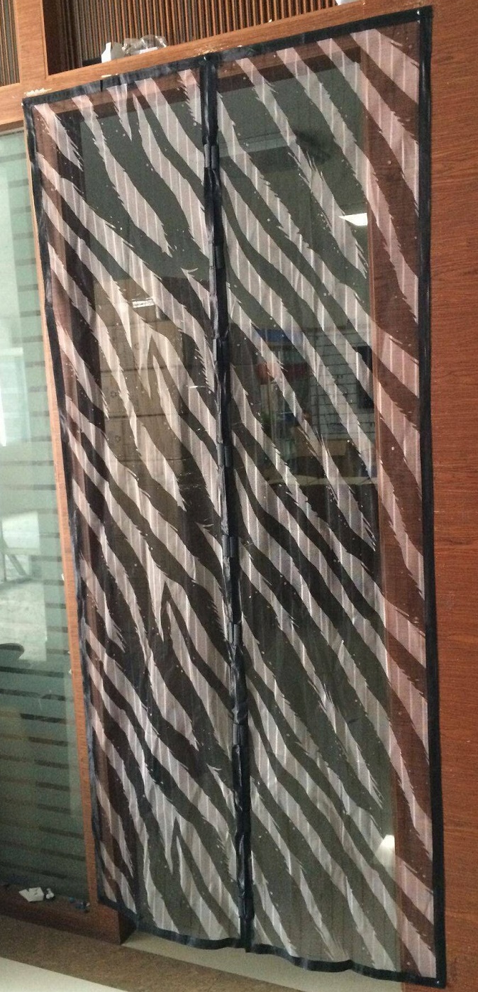mosquito door curtains with printed design with magnetic button