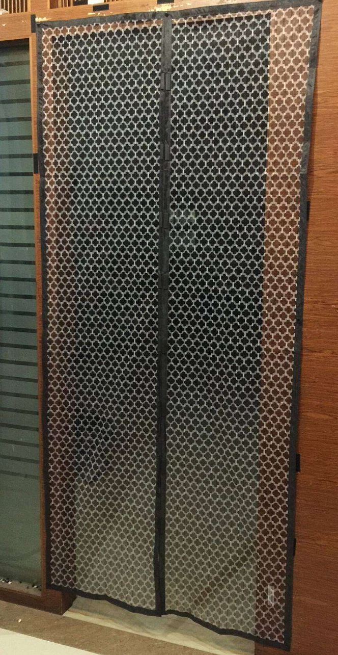 mosquito door curtains with printed design with magnetic button