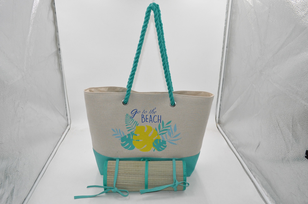 beach bag in set: beach bag and beach mat